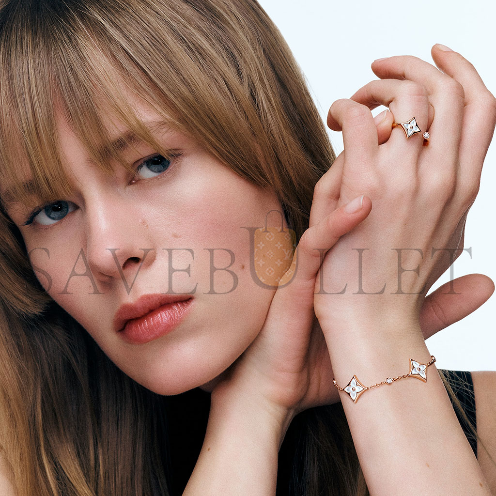 l**is V*t*n colour blossom bb multi-motifs bracelet, pink gold, white mother-of-pearl and diamonds q05569-1